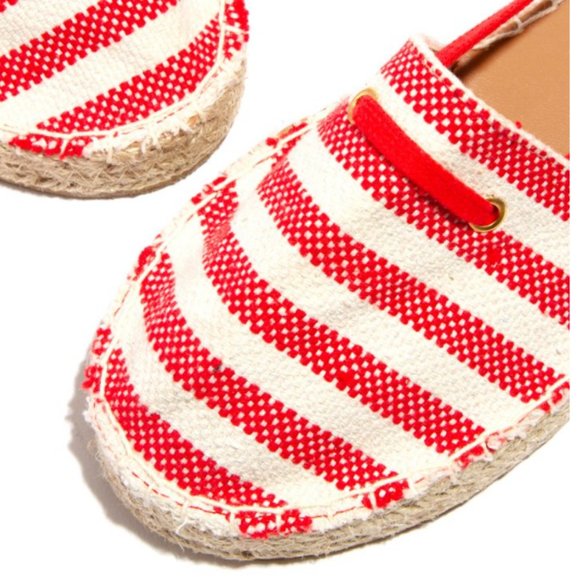 Lace Up Espadrilles - Red/Beige - Picture 2 of 8